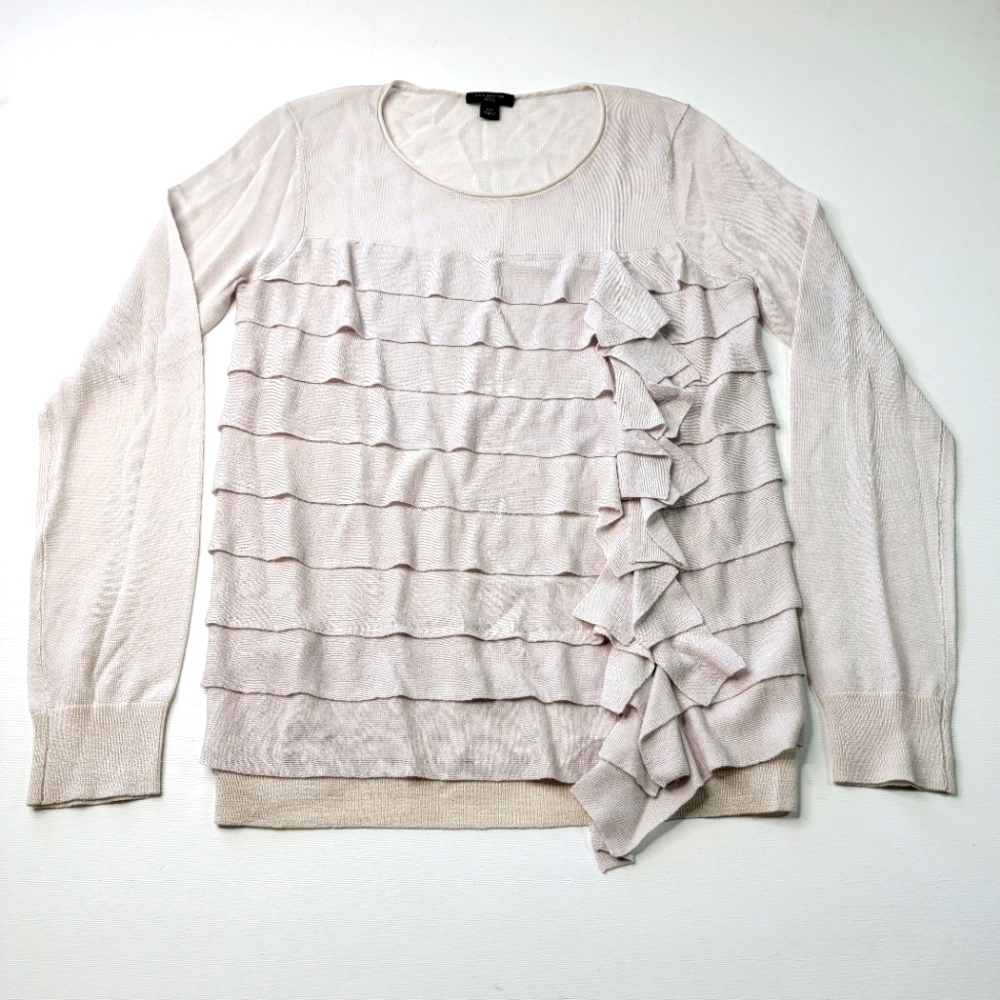 Ann Taylor Tiered Ruffle Long Sleeve Top